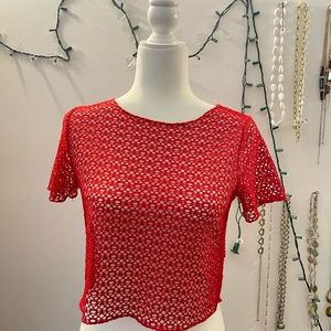 RED MESH TOP
